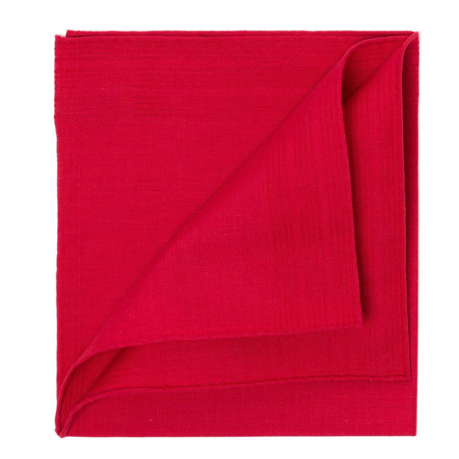 Handkerchiefs | Simonnot-Godard Duras Rouge Pocket Square Made Of Linen And Cotton