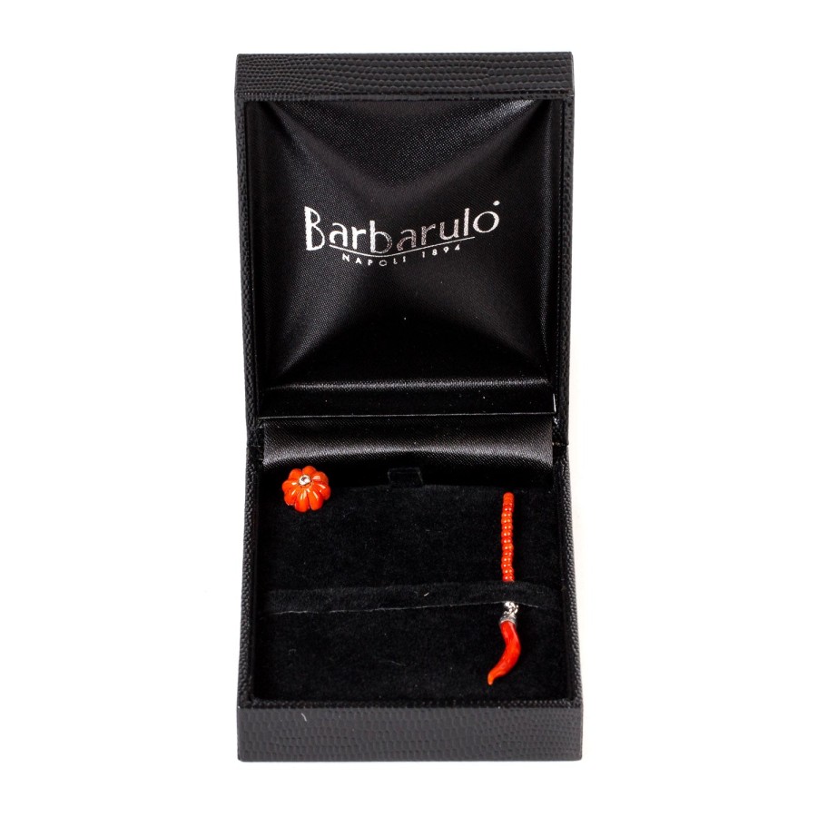 Cufflinks & Jewelry | Barbarulo Napoli Lapel Chain "Coral Flower Diamond" Made Of Sterling Silver - Purely Ha