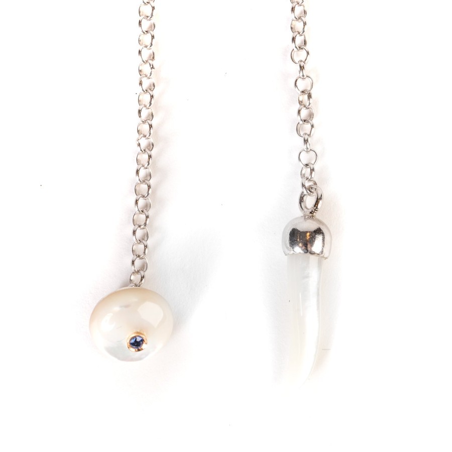 Cufflinks & Jewelry | Barbarulo Napoli Lapel Chain "Mother Of Pearl" Made Of Sterling Silver - Purely Handcra