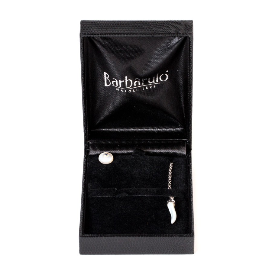 Cufflinks & Jewelry | Barbarulo Napoli Lapel Chain "Mother Of Pearl" Made Of Sterling Silver - Purely Handcra