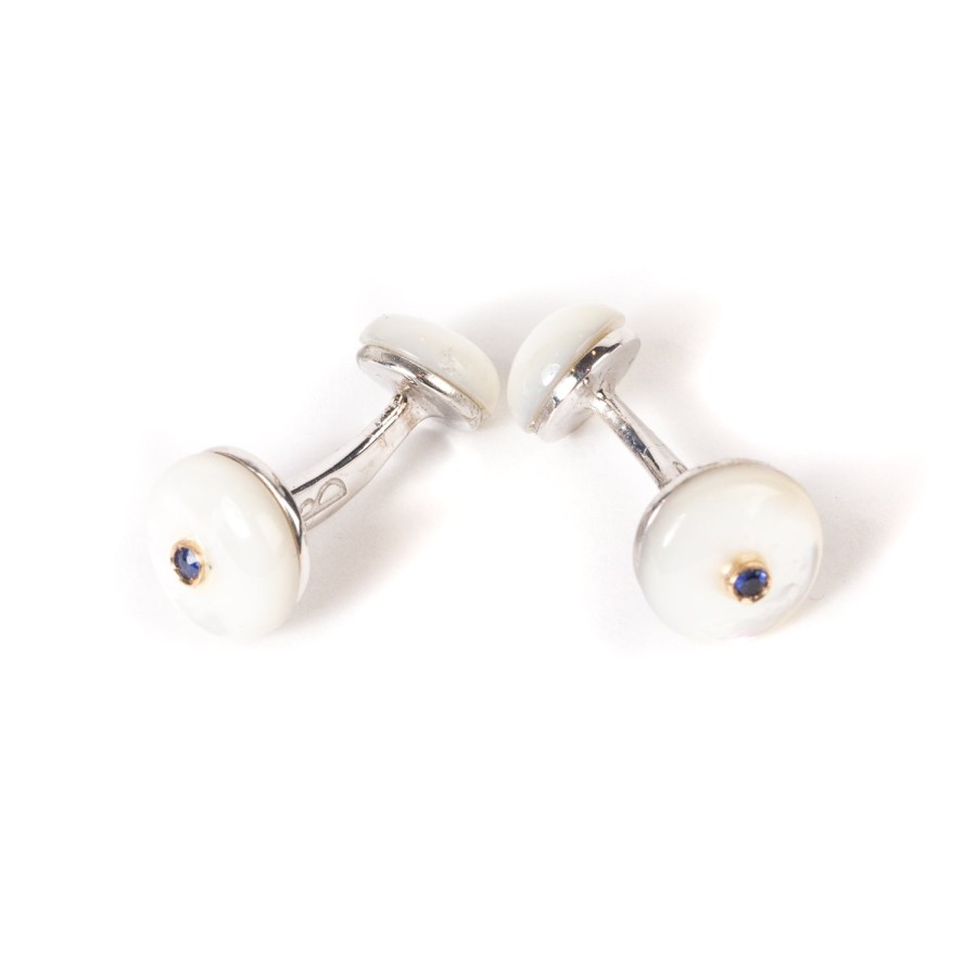 Cufflinks & Jewelry | Barbarulo Napoli Cufflinks "Mother Of Pearl" Made Of Sterling Silver - Purely Handcraft