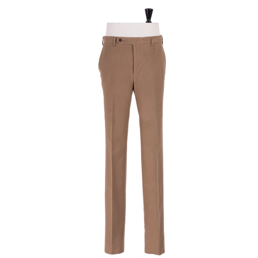 Trousers | Rota Sartorial Exclusive To Michael Jondral: Light Brown English Cotton Moleskin Trou