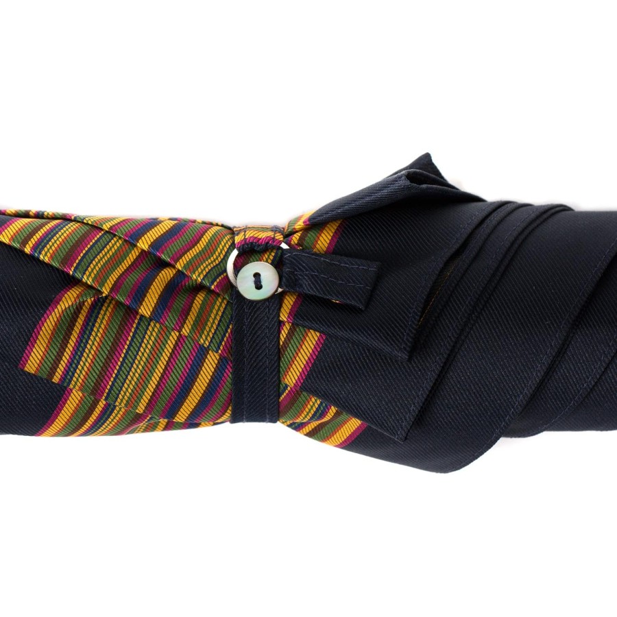 Umbrellas | Maglia Dark Blue Cane Umbrella "Lord" With Polished Maple Handle
