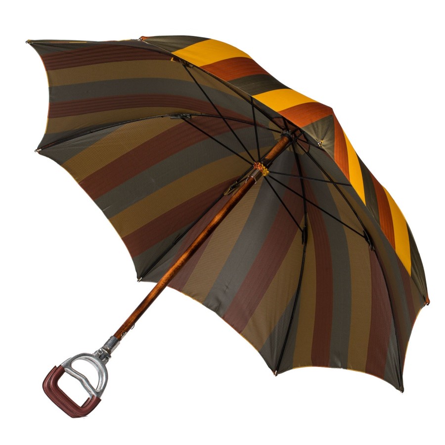Umbrellas | Maglia Sit-Down Umbrella Made Of Massive Wood And Fabric With Multicolored Stripes