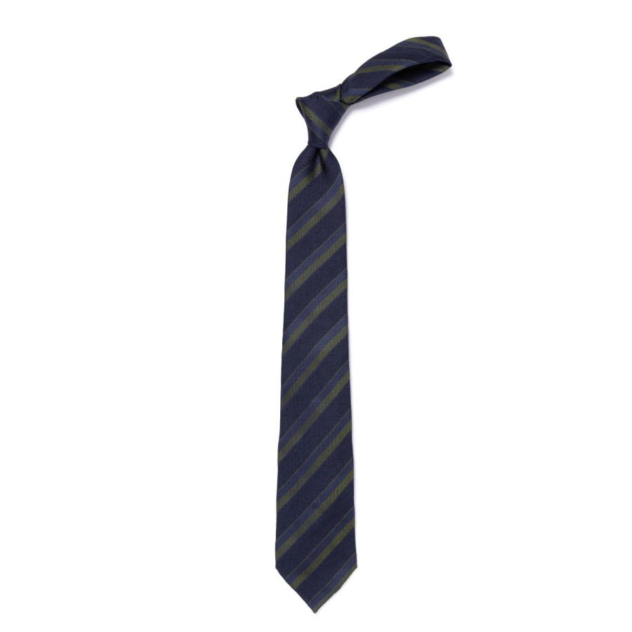 Ties | Cesare Attolini Ca Archivio Storico: Tie "Strisce Della Scuola" In Silk And Wool - Han